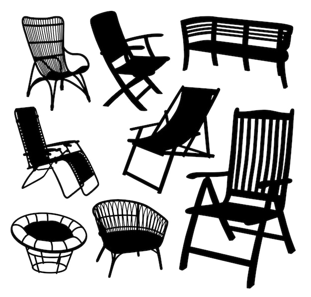 stoelen set silhouet