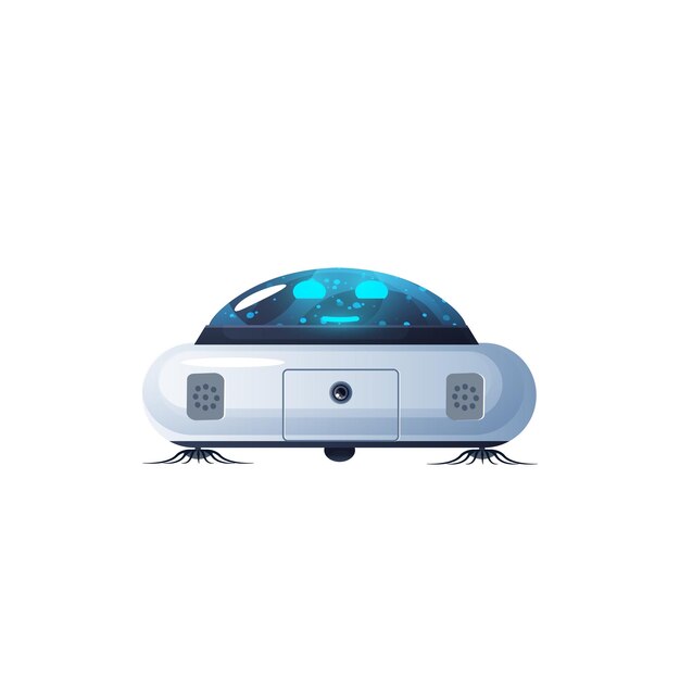 Stofzuiger robot ai reinigingsmachine geïsoleerd vector huis helper op afstandsbediening videorecorder droid met interface huishoudelijk apparaat huishouding stofzuigen apparaat professionele indoor slimme stofzuiger