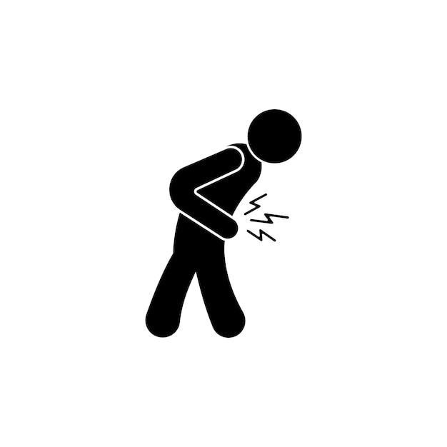 Mal di stomaco o diarrea logo o icona disegno vettoriale semplice illustrazione
