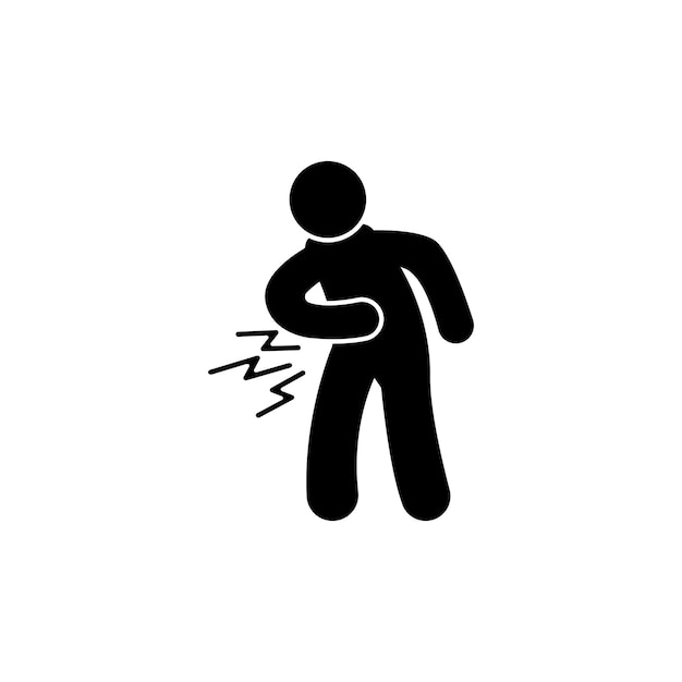 Stomach ache or diarrhea logo or icon simple vector illustration design