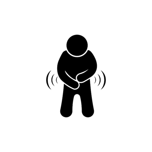 Mal di stomaco o diarrea logo o icona disegno vettoriale semplice illustrazione