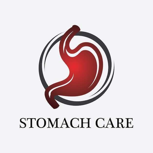 Stomach care and health logo illustration