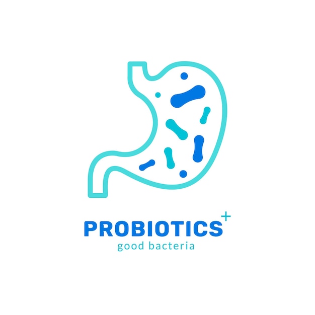 벡터 위 세균 바이러스 생물학 소화 아이콘 lactobacillus probiotic 위 probiotic 건강