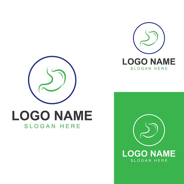 Stomach health and stomach care logo design icon vector template