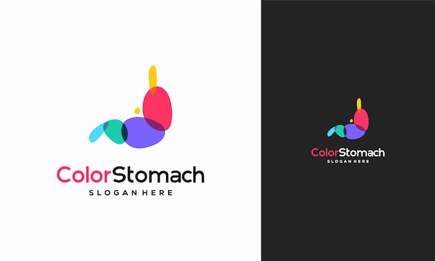 Disegni del logo dello stomaco il logo dello stomaco colorato progetta il vettore concettuale