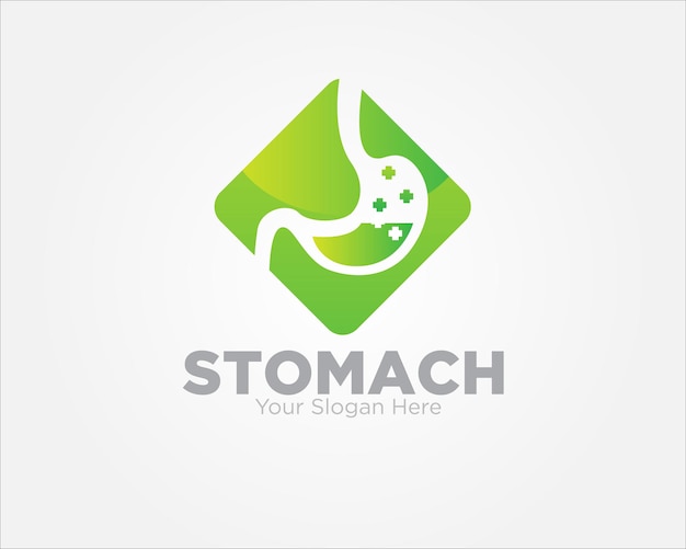 Vector stomachache health care logo designs for clinic and hospital symbols