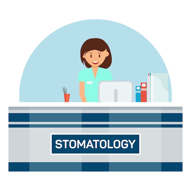 Stomatologie receptie illustratie