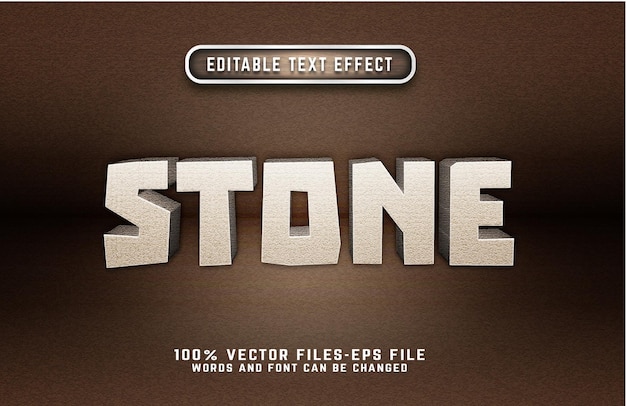 Stone 3d text effect premium vector