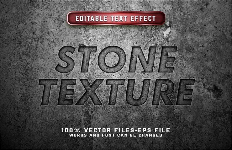 Vector 石の3dテキスト効果プレミアムベクトル