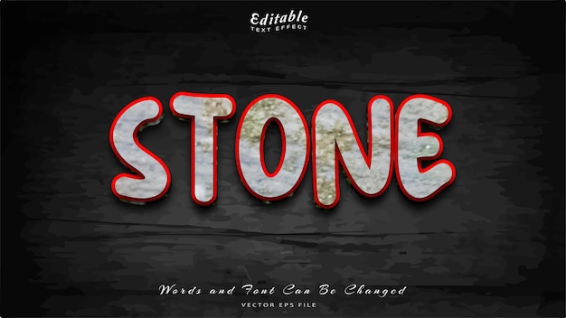 Vector stone 3d text effect with texture