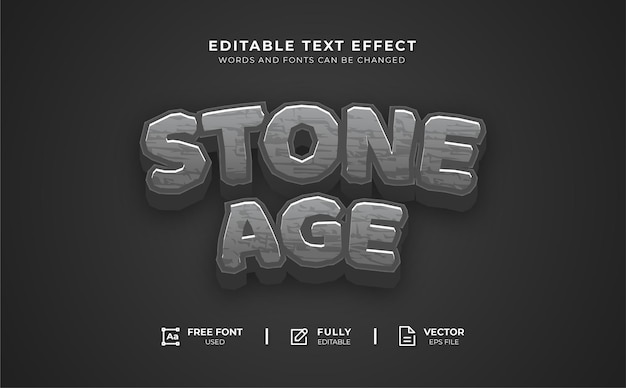 Vector stone age editable text effect