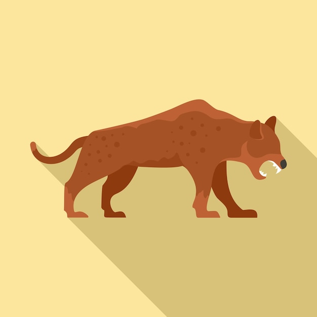 Stone age jaguar icon Flat illustration of stone age jaguar vector icon for web design