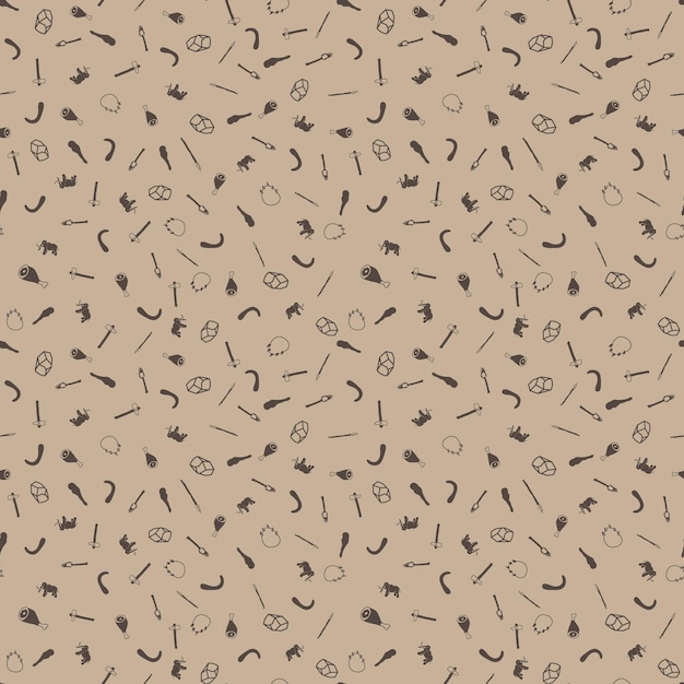 Stone Age Seamless Pattern Background