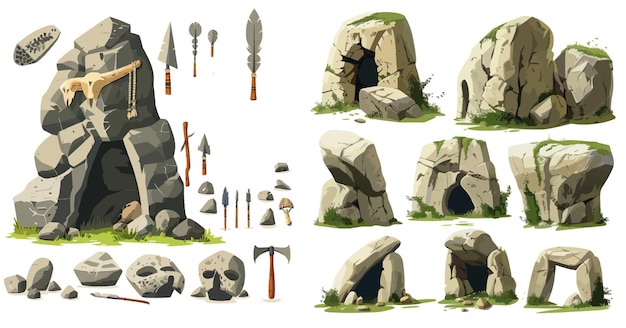 Vector stone age vector isolated