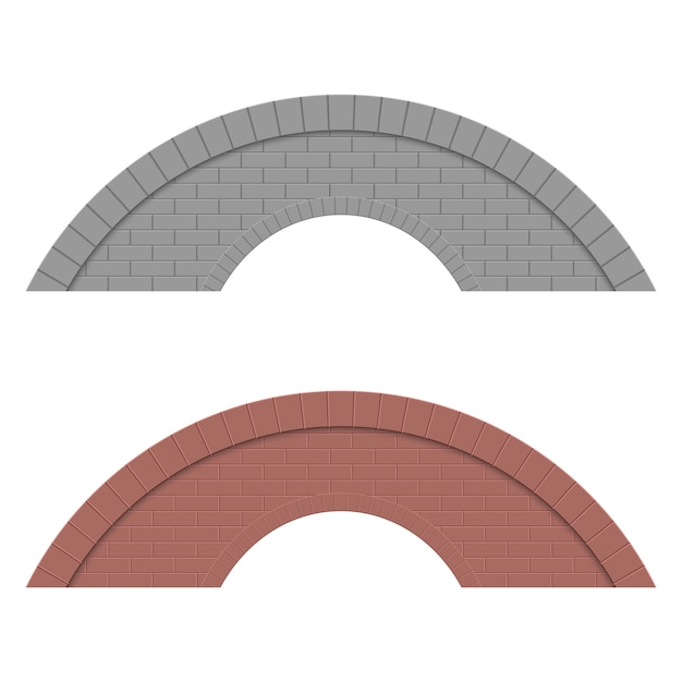 Illustrazione di pietra di progettazione del ponte isolata su fondo bianco