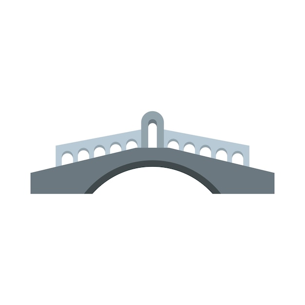 Vector stone bridge icon in flat style on a white background