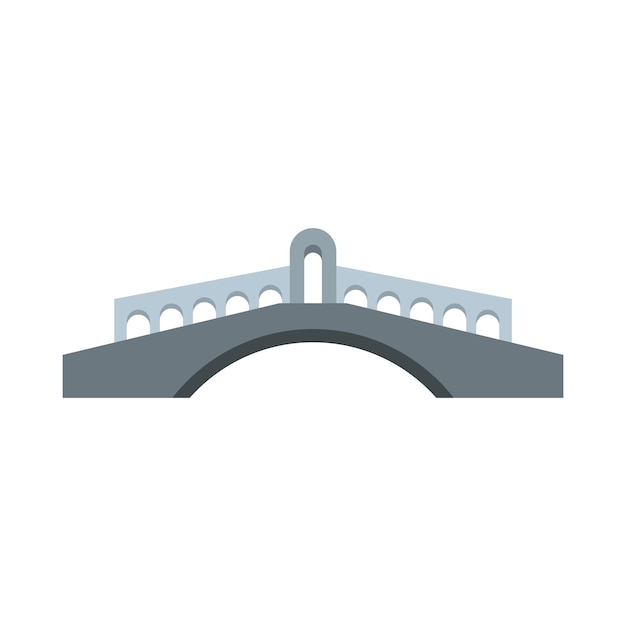 Stone bridge icon in flat style on a white background