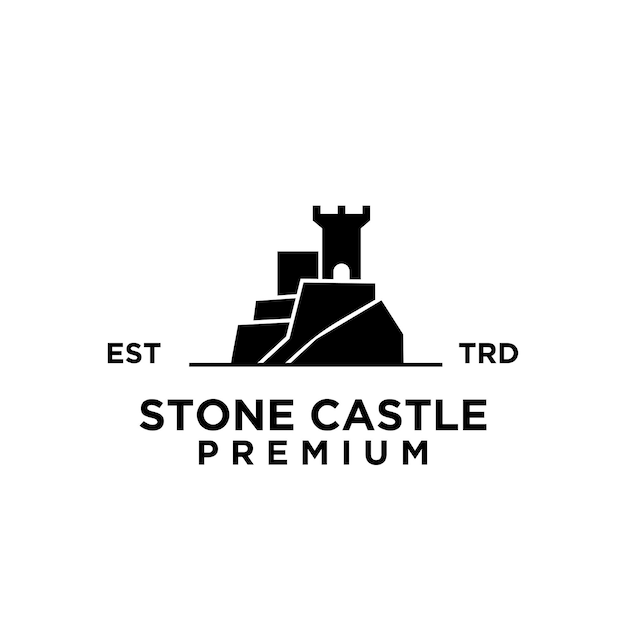 Stone castle fortress logo icon design illustration