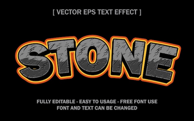 Stone crack bewerkbare teksteffect vector banner flyer