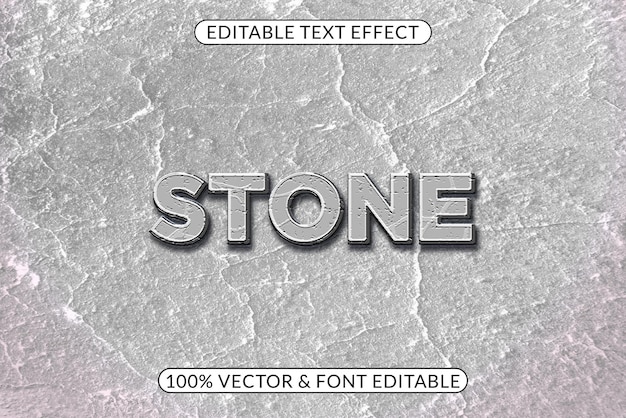 Vector stone editable text effect design