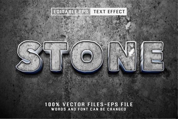 Vector stone editable text effect