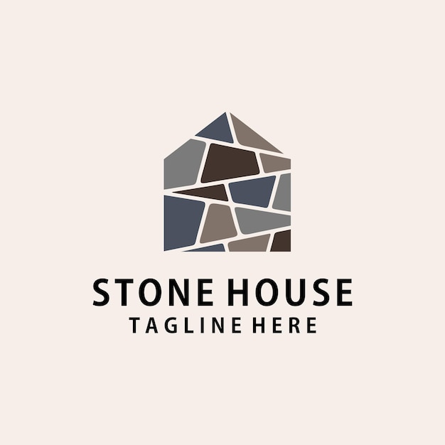 Vector stone house home mortgage logo vector icon illustration