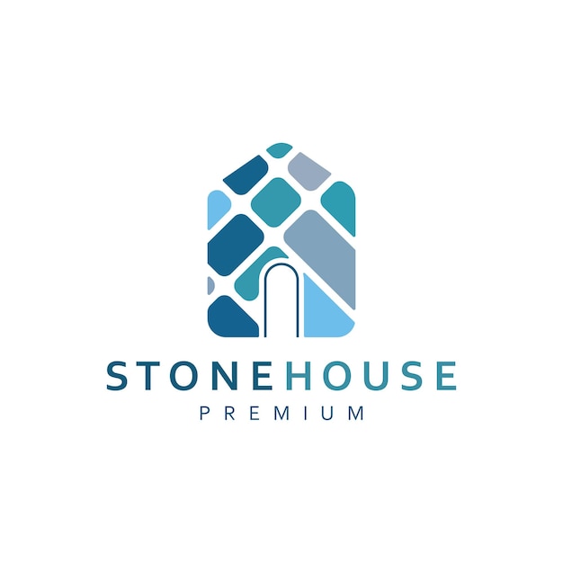 Stone House Vector Illustration Logo Template