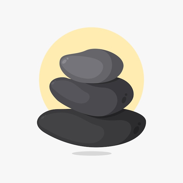 Vector stone icon cartoon style illustration