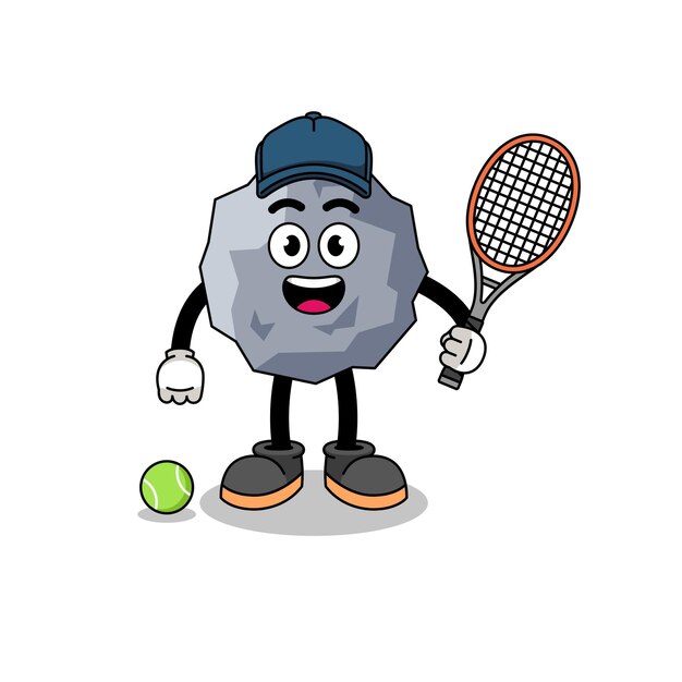 Stone illustration as a tennis player