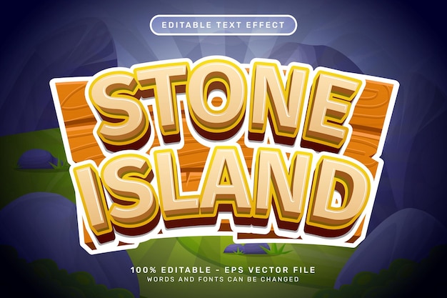 Stone island 3d text effect and editable text effect with jungle background