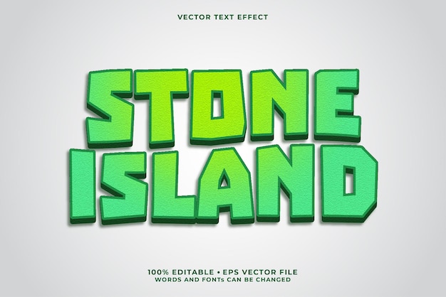 Vector stone island-tekst, bewerkbaar lettertype-effect