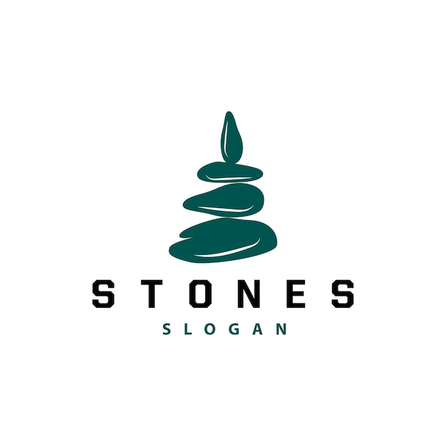 Stone Logo Premium Elegant Design Stone Balance Vector Stepping Rock Walking Icon Illustratie Ontwerp