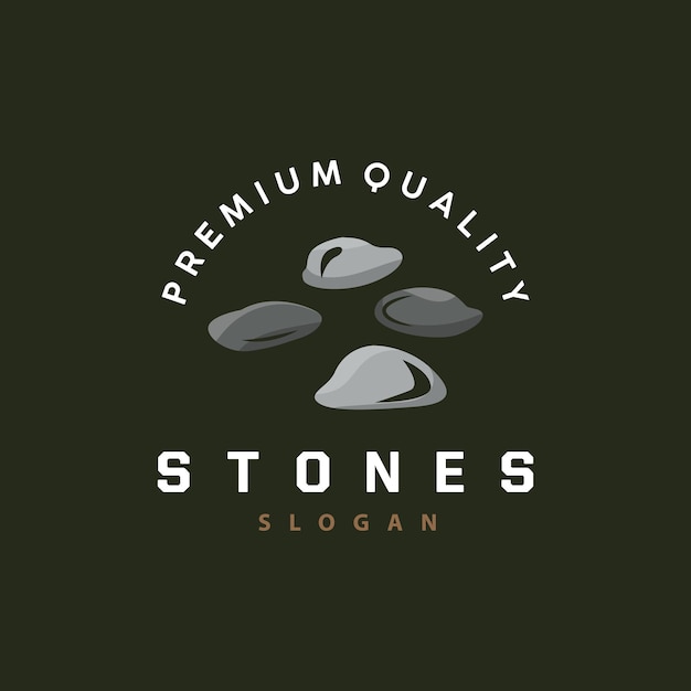 Stone Logo Premium Elegant Design Stone Balance Vector Stepping Rock Walking Icon Illustration Design