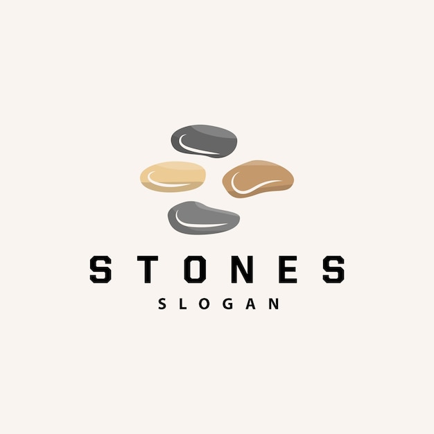 Stone Logo Premium Elegant Design Stone Balance Vector Stepping Rock Walking Icon Illustration Design