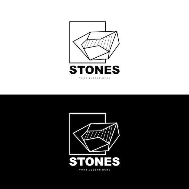 Stone Logo Vector Stone Modern With Geometry Line Style Design For Aesthetic Decoration Brand Modern Product Simple Icon Abstract Aesthetic Geometry Line