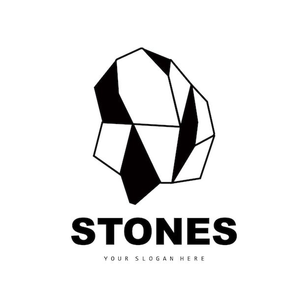 Stone Logo Vector Stone Modern With Geometry Line Style Design For Aesthetic Decoration Brand Modern Product Simple Icon Abstract Aesthetic Geometry Line