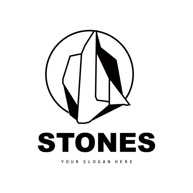 Stone Logo Vector Stone Modern With Geometry Line Style Design For Aesthetic Decoration Brand Modern Product Simple Icon Abstract Aesthetic Geometry Line