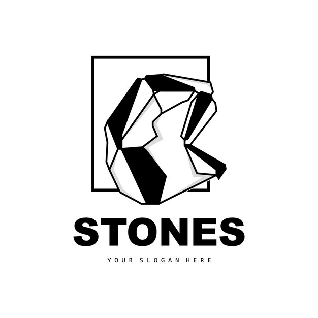 Stone logo vector stone modern with geometry line style design per la decorazione estetica marchio prodotto moderno icona semplice linea geometria estetica astratta