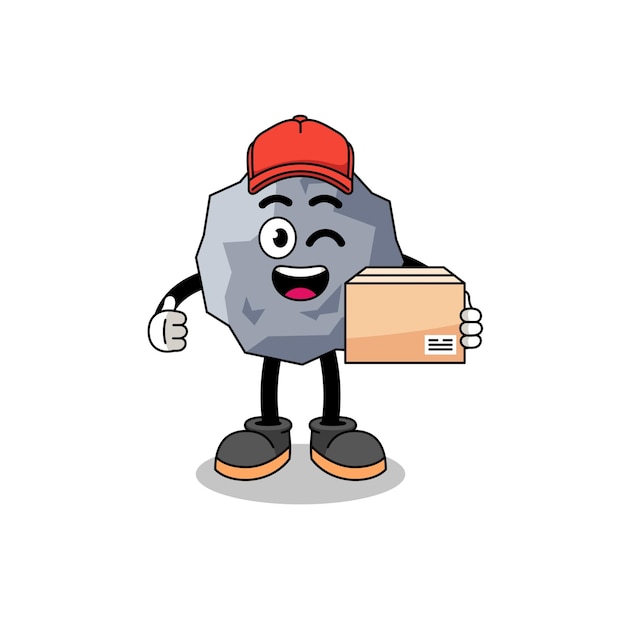 Stone mascot cartoon as an courier