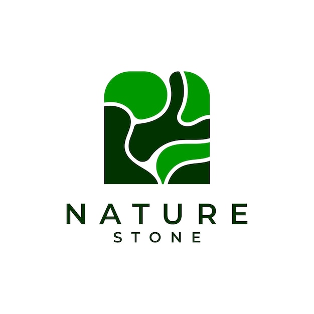 Иллюстрация значка логотипа каменной природы