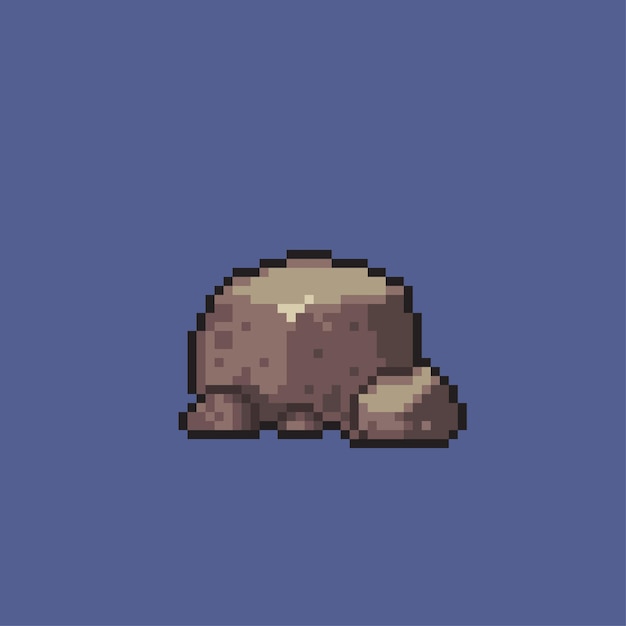 a stone in pixel art style