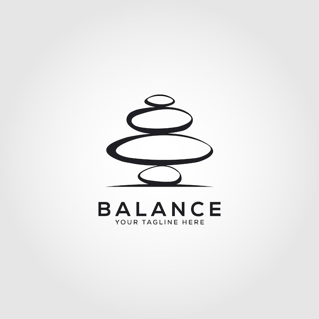 Vector stone rock balancing logo spa wellness vector emblem illustration design