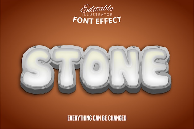 Stone text, editable font effect