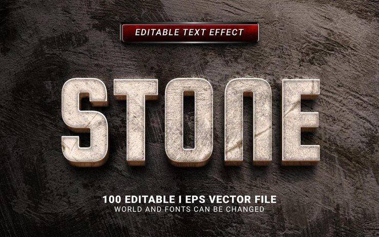 Stone text effect