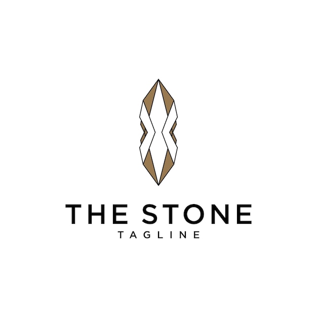 Stone with line style logo design template