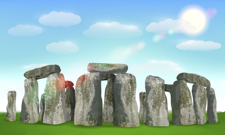 stonehenge english landmark on field with sky
