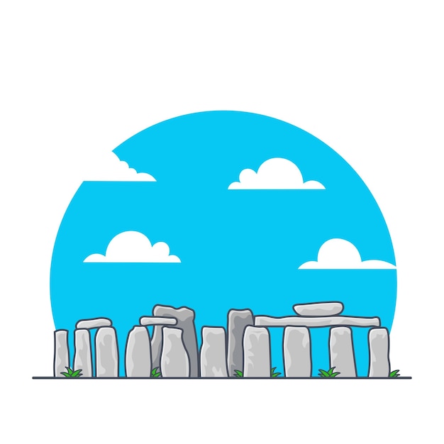 Vector stonehenge flat illustration cartoon icon