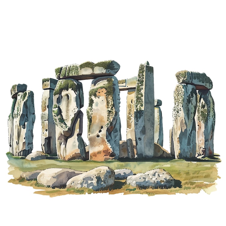 Vector stonehenge vector illustration in watercolor style