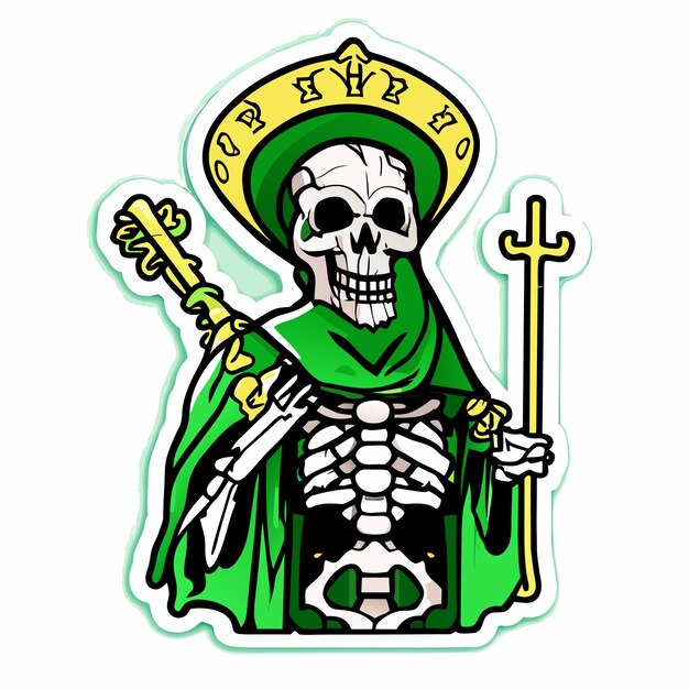 Stoner skull hand drawn cartoon sticker icon concept isolated illustration