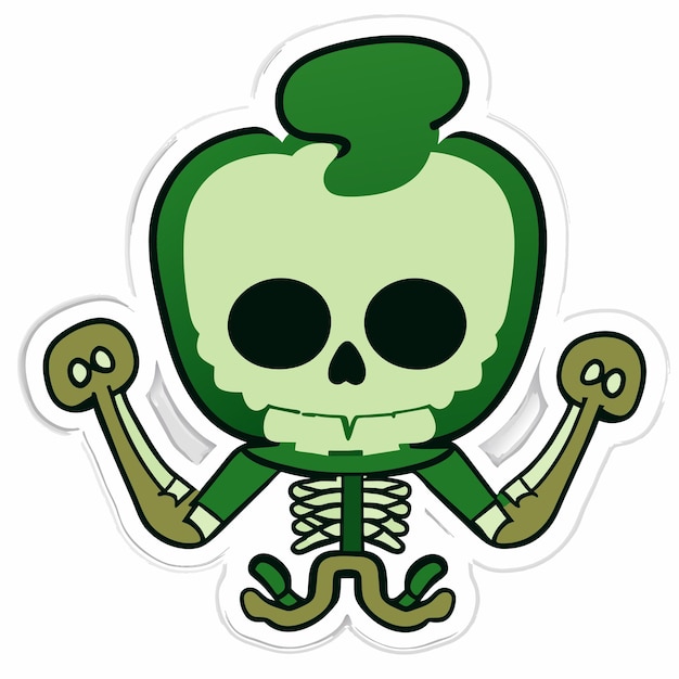 Stoner skull hand drawn cartoon sticker icon concept isolated illustration